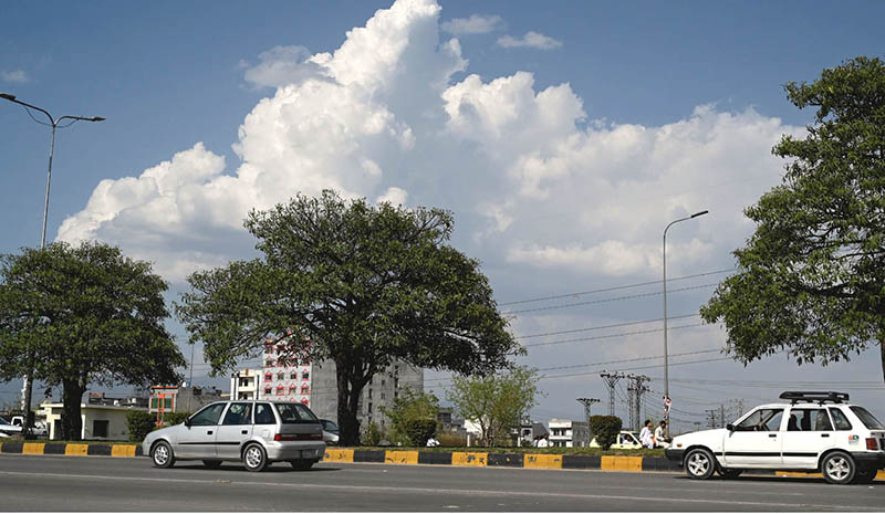 An attractive view of clouds hovering over the sky of the Federal Capital