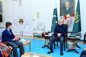 Mr Ikramullah, hailing from Qila Saifullah Balochistan, who is currently 9th class student at Lawrence College, called on Prime Minister Muhammad Shehbaz Sharif. Mr Ikramullah's house and school were damaged in 2022 floods. On instructions of the Prime Minister, he was facilitated to continue education