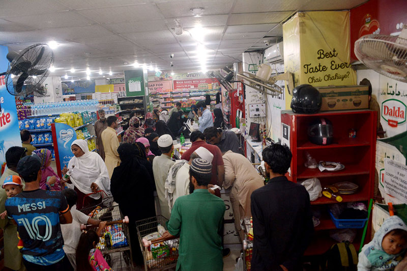 People busy shopping at utility stores ahead of holy fasting month of Ramadan