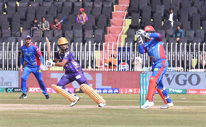 Pakistan Super League (PSL) Twenty20 cricket match playing between Karachi Kings and Quetta Gladiators at Pindi Stadium.