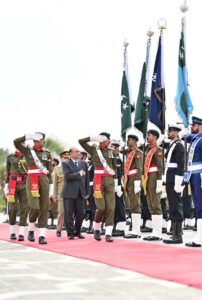 President Asif Ali Zardari inspecting the Guard of Honour, at Aiwan-e-Sadr.