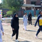 Students participating in different games during Annual Sports Gala of Government Graduate College Home Economics.
