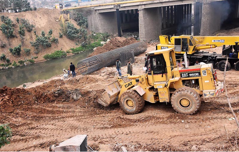 Heavy Machinery being used for construction work near IJP road in the Federal Capital