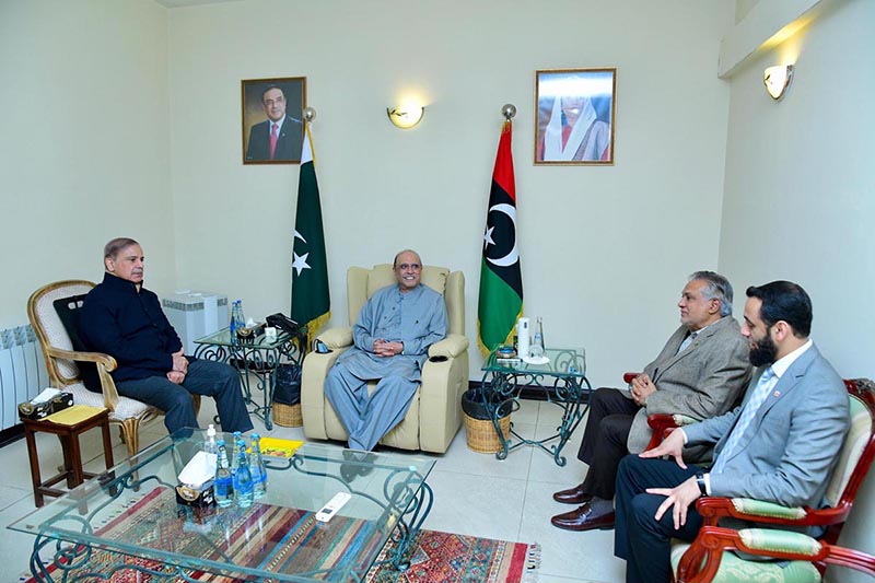 Prime Minister Muhammad Shehbaz Sharif visited the residence of President-elect Asif Ali Zardari to congratulate him on his victory in the presidential elections