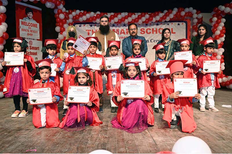 Students performing in tableau during annual prize distribution ceremony 2023-2024 of local school