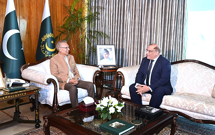 The Ambassador-designate of Pakistan to Myanmar, Imran Haider, calls on President Dr Arif Alvi, at Aiwan-e-Sadr.