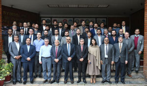 Managing Director PPIB Shah Jahan Mirza addressing at a workshop in collaboration with AFD, France on developing a robust mechanism for tariff-based bidding of hydropower projects in Pakistan at Administrative Staff College (WASC).