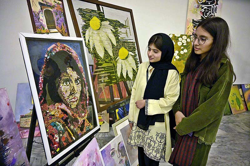 Students visiting different stalls during the Research Arena exhibition held at the University of Sargodha