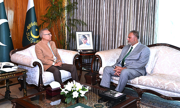 The Ambassador-designate of Pakistan to Portugal, Dr Muhammad Khalid Ejaz, calls on President Dr Arif Alvi, at Aiwan-e-Sadr.