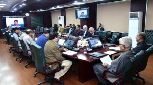 Federal Minister for Defence, Defence production and Aviation, Khawaja Muhammed Asif along with Federal Minister for Privatisation, Abdul Aleem Khan co-chairing a high level consultative meeting on privatisation of National flag carrier.
