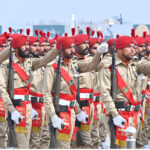 Pakistan Army troops participate in Pakistan Day 2024 parade ceremony, at Shakarparian Parade Ground