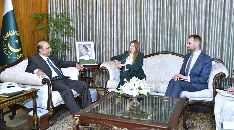 The British High Commissioner to Pakistan, Ms Jane Marriott, calls on President Asif Ali Zardari, at Aiwan-e-Sadr.