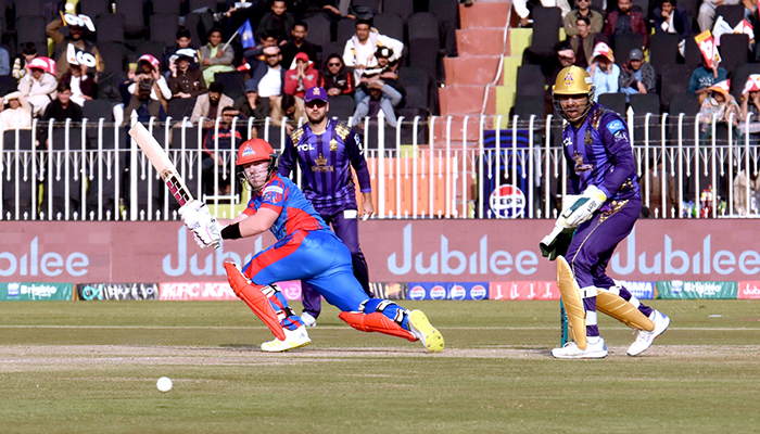 Pakistan Super League (PSL) Twenty20 cricket match playing between Karachi Kings and Quetta Gladiators at Pindi Stadium.