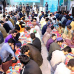 A large number of people breaking fast (Iftar) in the holy month of Ramazan ul Mubarak