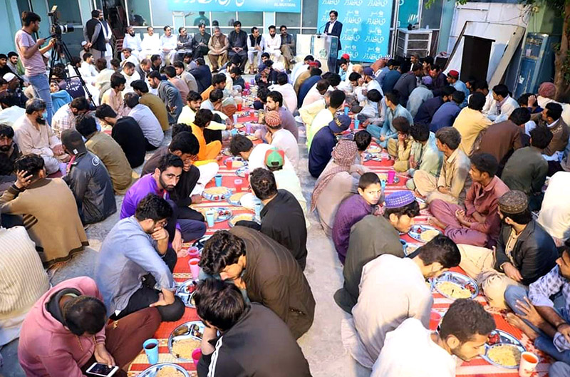 A large number of people breaking fast (Iftar) in the holy month of Ramazan ul Mubarak