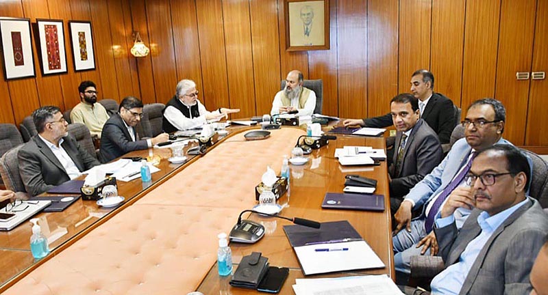 Federal Minister for Commerce Jam Kamal Khan Chairing a meeting at Trade Development Authority of Pakistan (TDAP).