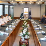 Prime Minister of Pakistan, Muhammad Shehbaz Sharif being briefed during visit to Naval Headquarters