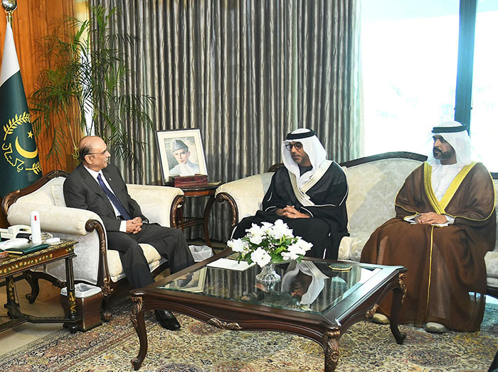 The Ambassador of the United Arab Emirates to Pakistan, Mr Hamad Obaid Ibrahim Salem Al-Zaabi, called on President Asif Ali Zardari, at Aiwan-e-Sadr.