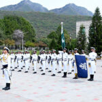 Prime Minister of Pakistan, Muhammad Shehbaz Sharif being presented salutation on arrival at Naval Headquarters