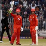 Islamabad United batter Shadab Khan Play a shot during the Pakistan Super League (PSL 9) Twenty20 cricket match between Multan Sultans and Islamabad United at Pindi Cricket Stadium