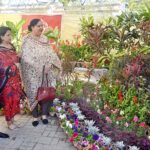 Women viewing two-day Flower Show organized by Karachi Press Club in collaboration with TMC Gulberg
