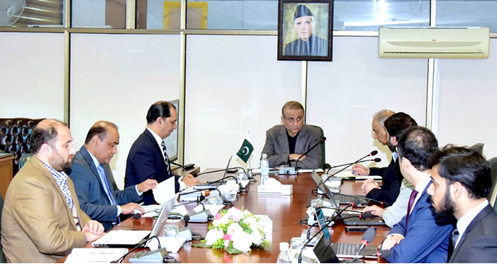 Federal Minister for Privatisation, Abdul Aleem Khan chairing a meeting with the financial advisors for divestment of PIACL.