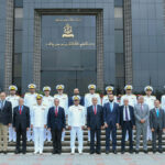 Prime Minister of Pakistan and Chief of the Naval Staff Admiral Naveed Ashraf alongwith Government officials in a group photo at Naval Headquarters.