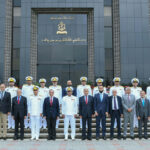 Prime Minister of Pakistan and Chief of the Naval Staff Admiral Naveed Ashraf alongwith Government officials in a group photo at Naval Headquarters.