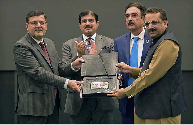 Vice Chancellor University of Sargodha Prof. Dr. Qaisar Abbas visiting different stalls during Research Arena Exhibition held at University of Sargodha