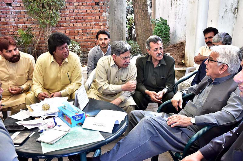 Federal Defense Minister Khawaja Muhammad Asif is listening to the public's problems at his residence.