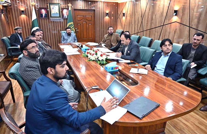 Chief Minister Gilgit-Baltistan Haji Gulbar Khan presiding over the high level meeting at CM Secretariat