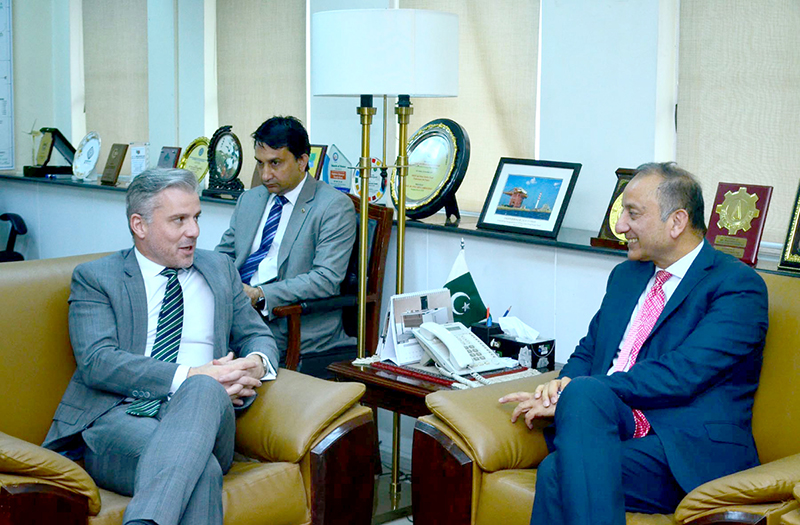 French Deputy Head of Mission (Guillaume Dabouis) calls on Minister for Petroleum & Power, Dr. Musadiq Masood Malik.