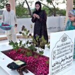 Bibi Aseefa Bhutto Zardari offer Fatiha on the grave of her grandfather late Sardar Hakim Ali Zardari