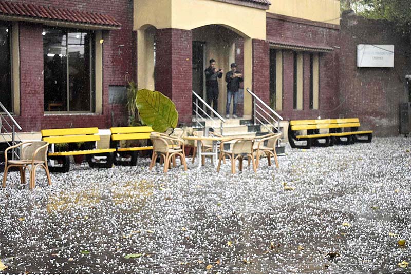 A view of hailstorm in the Provincial Capital
