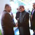 Former President Asif Ali Zardari, Chairman Pakistan People’s Party Bilawal Bhutto Zardari and Chief Minister Sindh Syed Murad Ali Shah call on Prime Minister Muhammad Shehbaz Sharif.