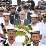 President Asif Ali Zardari paying a visit to mausoleum of Quaid-e-Azam Muhammad Ali Jinnah to pay respect to the Father of the Nation after assuming charge as President of Pakistan for the second time