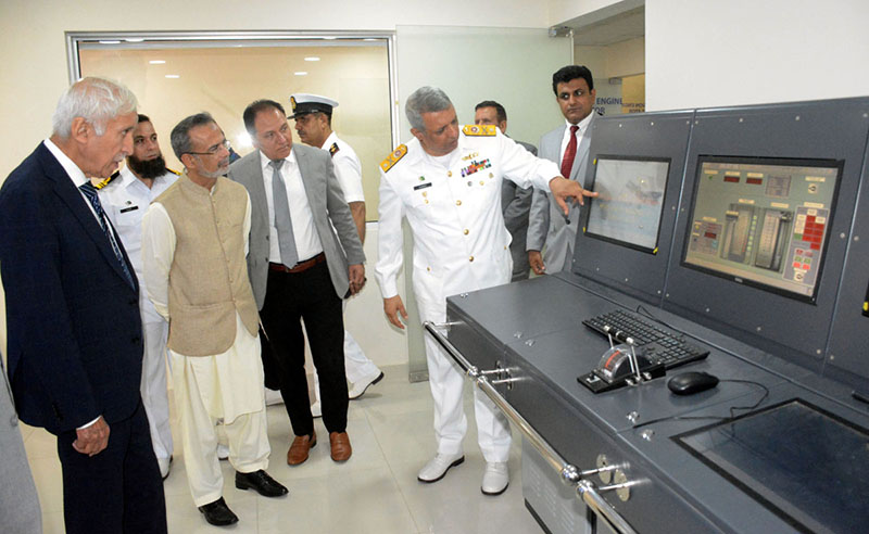 Federal Minister for Maritime Affairs Qaiser Ahmed Sheikh visiting the Pakistan Maritime Academy.