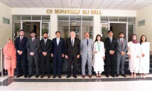 Secretary Establishment Inamullah Khan Dharijo and Director General Farhan Ali Khawaja distribute shield and certificates in the ceremony of 51 common passing out ceremony in Civil Services Academy at Walton Road.