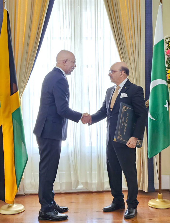 Ambassador Masood Khan presenting Letter of Credence as NonResident