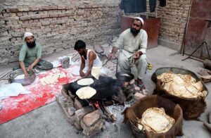 Volunteer organize Iftari for faithful to break their fasting during the Holy Fasting Month of Ramzan at Madarsa Jamia Ishatul Quran Wal-Hadees Dodai Road.