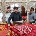 Chief Minister Sindh Syed Murad Ali Shah laying wreath on the grave of Hazrat Lala Shahbaz Qalandar on the occasion of 772nd Urs celebration on last day