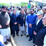 Prime Minister Muhammad Shehbaz Sharif being briefed regarding the damages caused by the recent torrential rains and the relief and rescue operations carried out by the local authorities in Gwadar.