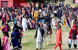 Students enjoy camel ride during Annual Funfair at Model College G10/4.