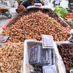 A vendor displaying the traditional fritter Pakora at his roadside setup to attract the customers during the first Aftari of fasting in Ramazan ul Mubarak