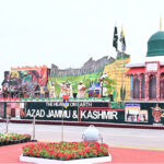 Azad Jammu & Kashmir float participates in Pakistan Day 2024 parade ceremony, at Shakarparian Parade Ground
