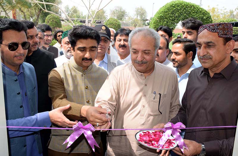 Sindh Minister of Culture and Tourism, Antiquities, Archives Syed Zulfiqar Ali Shah inaugurating the Book Store at Sir Shahnawaz Bhutto Library