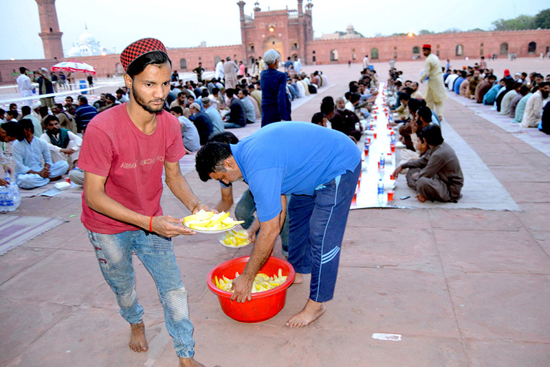 A large number of people offers Dua before break their fast during the holy month of Ramadan at the Badshabad Shahi Mosque