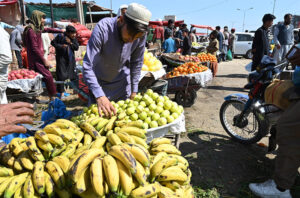 Vendors display fruits on their roadside setup to attract people during the Holy Month of Ramadan at Satellite Town.