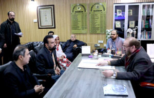 Provincial Election Commission, Farid Ahmed Afridi checking document peppers of candidates submitted for senate seats at Election Office