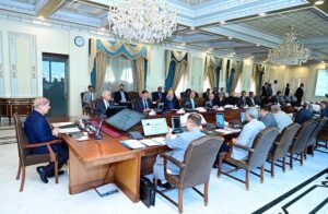 Prime Minister Muhammad Shehbaz Sharif chairs a meeting of the Federal Cabinet.